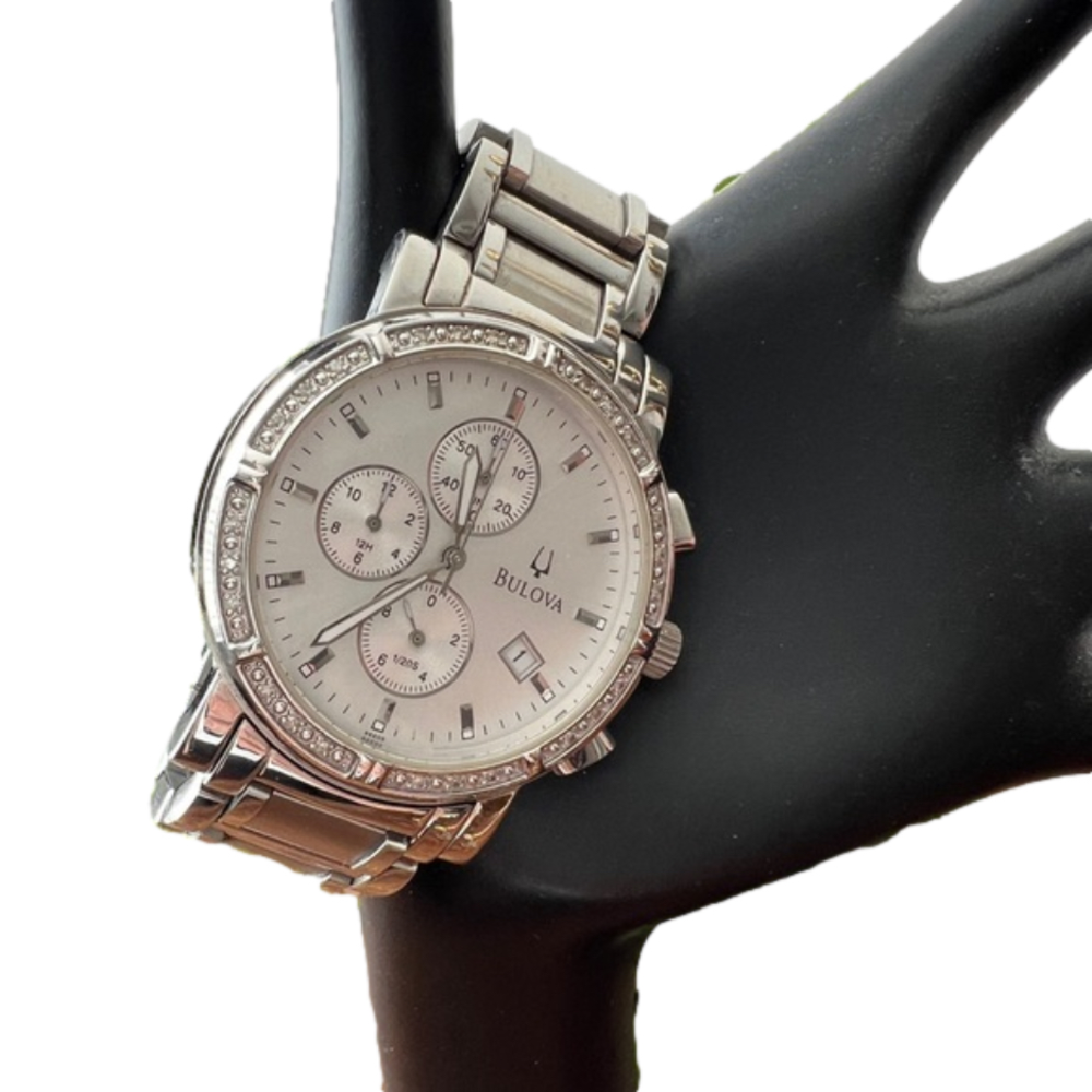 Bulova Classy Unisex Silver Diamond Watch